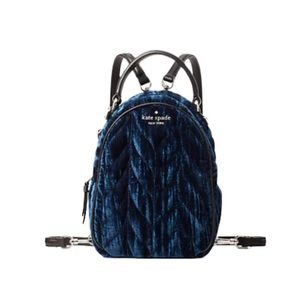 Kate Spade Briar Lane Quilted Crushed Velvet Mini Convertible Backpack
